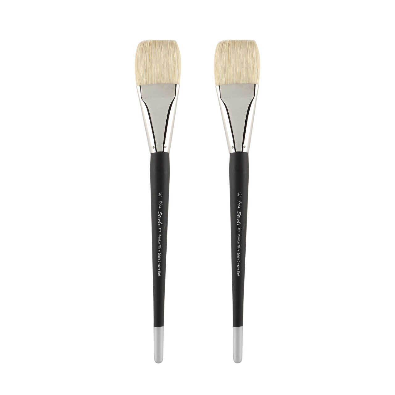 Creative Mark Pro Stroke Premium White Chungking Hog Bristle Artist Paint Brush - Flat - Natural Bristle Brush w/ Great Control Suitable for Oils, Watercolors, Acrylics, Alkyds, Caseins